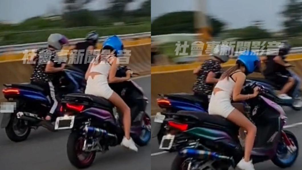 馬路當賽道!熱褲妹遮牌「競速」飆車片瘋傳 警方出手了