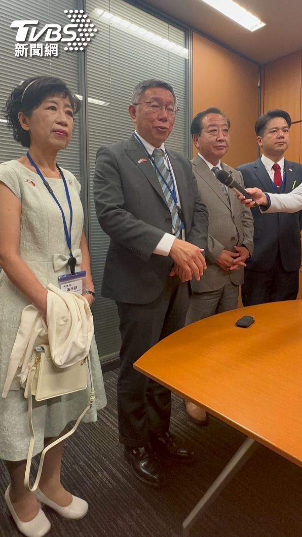 民眾黨主席柯文哲今(5)日下午拜會日本前首相野田佳彥。(圖/林至柔攝)
