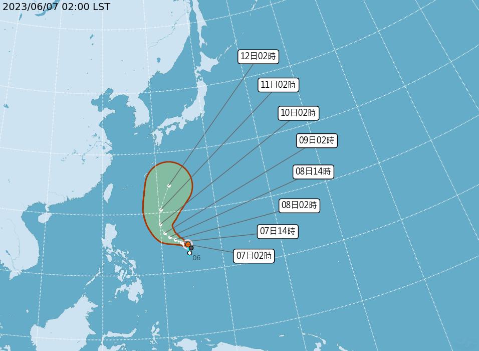 颱風「谷超」有北轉的趨勢，對臺灣的天氣沒有直接影響。（圖／中央氣象局）