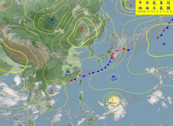地面天氣圖。(圖/氣象局)