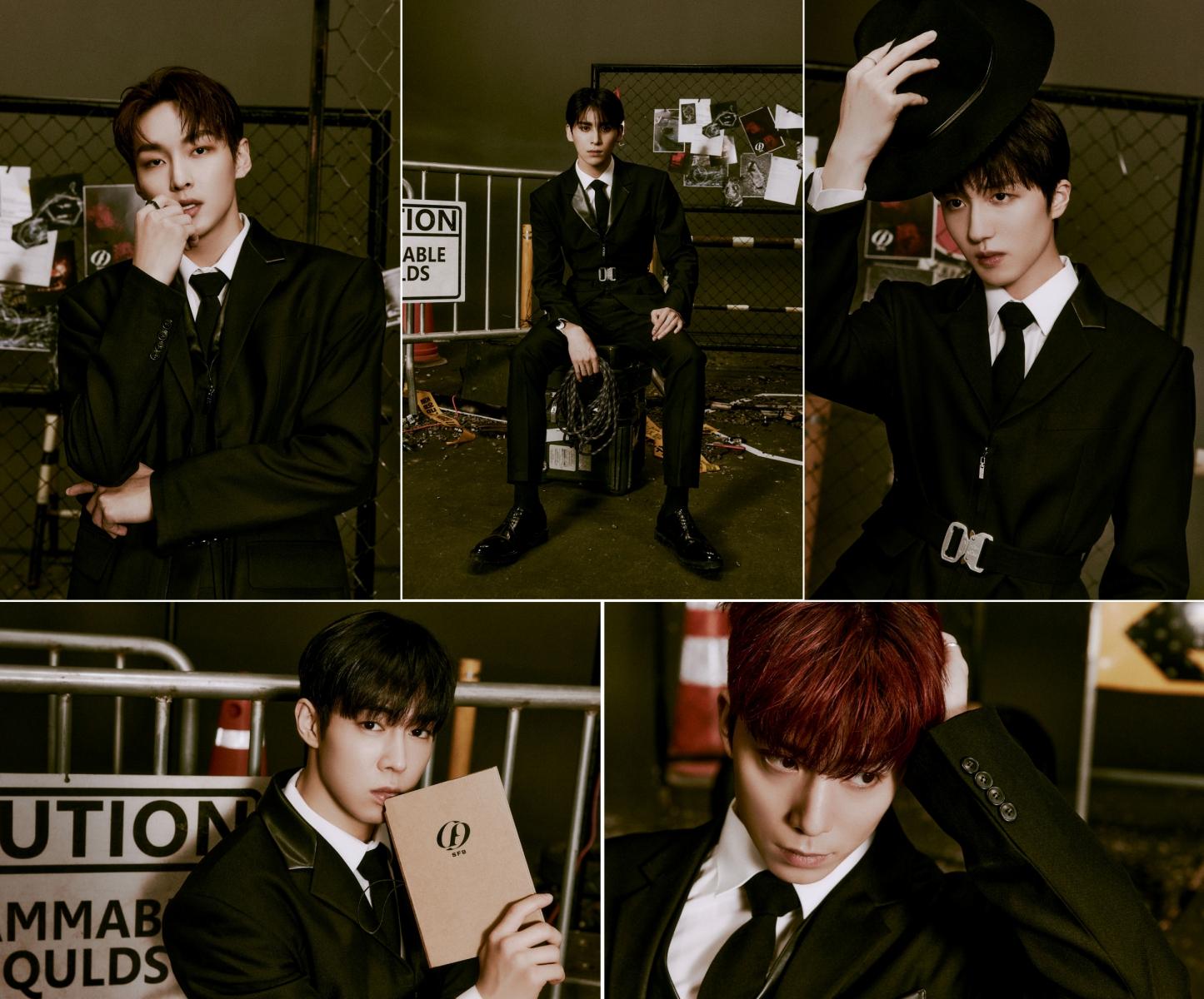 SF9其中5位成員朱豪、柳太陽、澯熙(上排左至右)、達淵與輝映(下排左至右)各自活動不少。(圖/華藝娛樂提供)