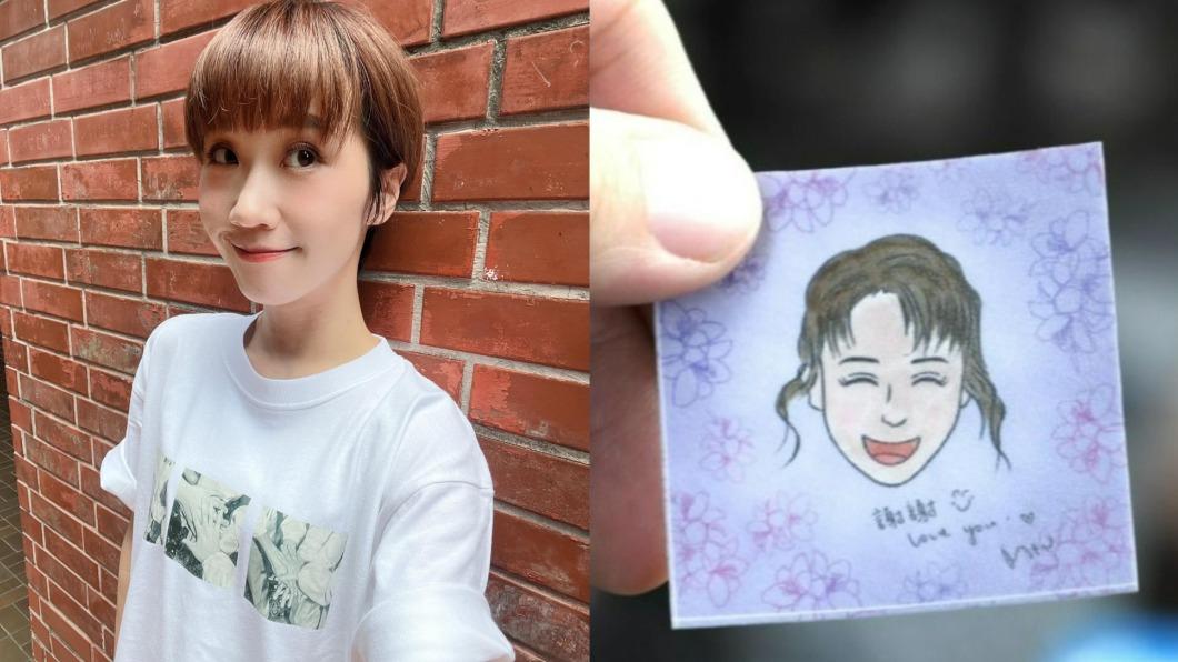 Lulu曾發放印有朱俐靜畫像的貼紙。(圖/翻攝自Lulu 黃路梓茵臉書、黃城碩攝)