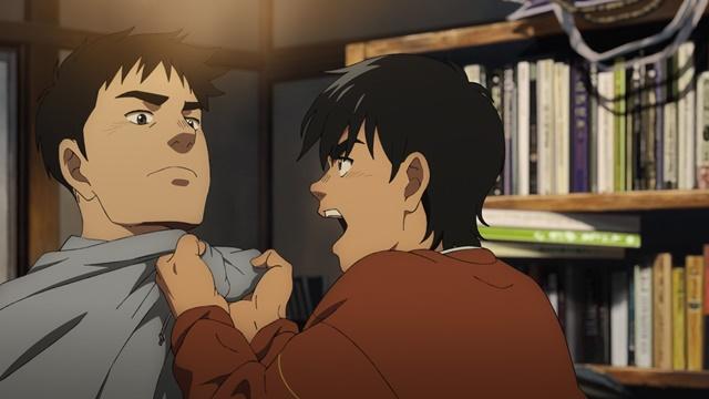 玉田俊二(右)羨慕宮本大的音樂夢,也試著學打鼓。(圖/車庫娛樂提供)