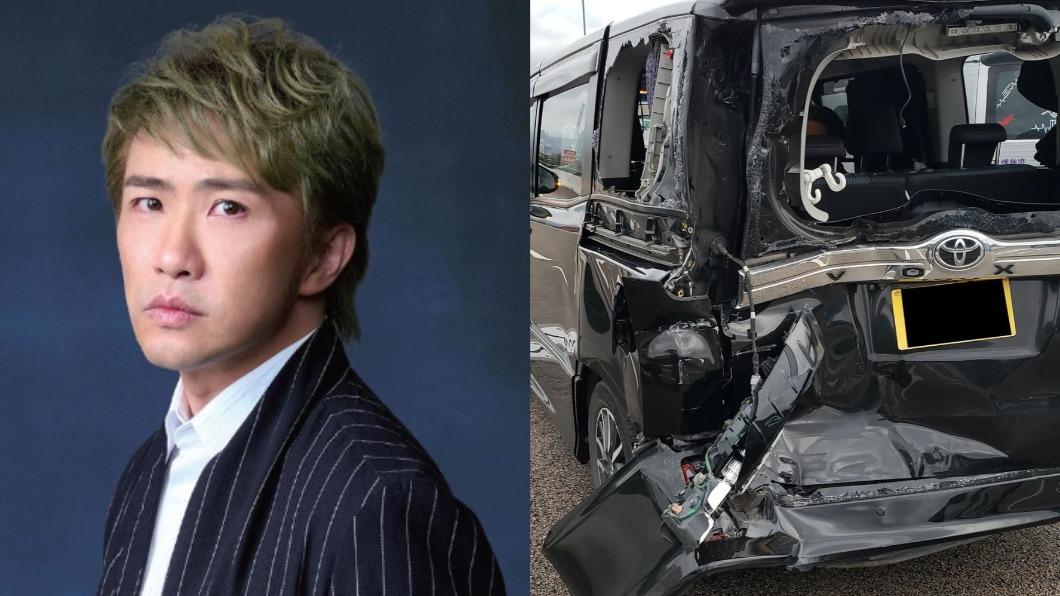 四車相撞!男星載兒去考場遭「大貨車迎面對撞」 車尾全爛驚悚現況曝