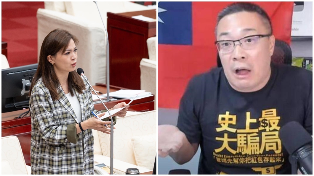 朱學恒遭市議員鍾沛君指控在某餐敘醉後強吻。（圖／翻攝鍾沛君臉書、宅神YT）