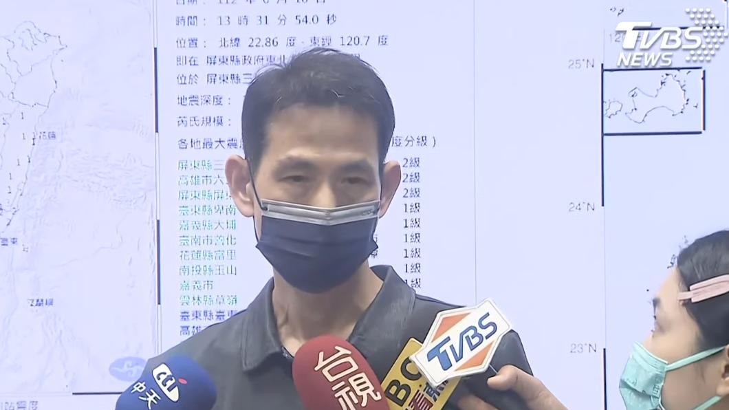 氣象局地震測報中心課長江準熙。(圖/TVBS)