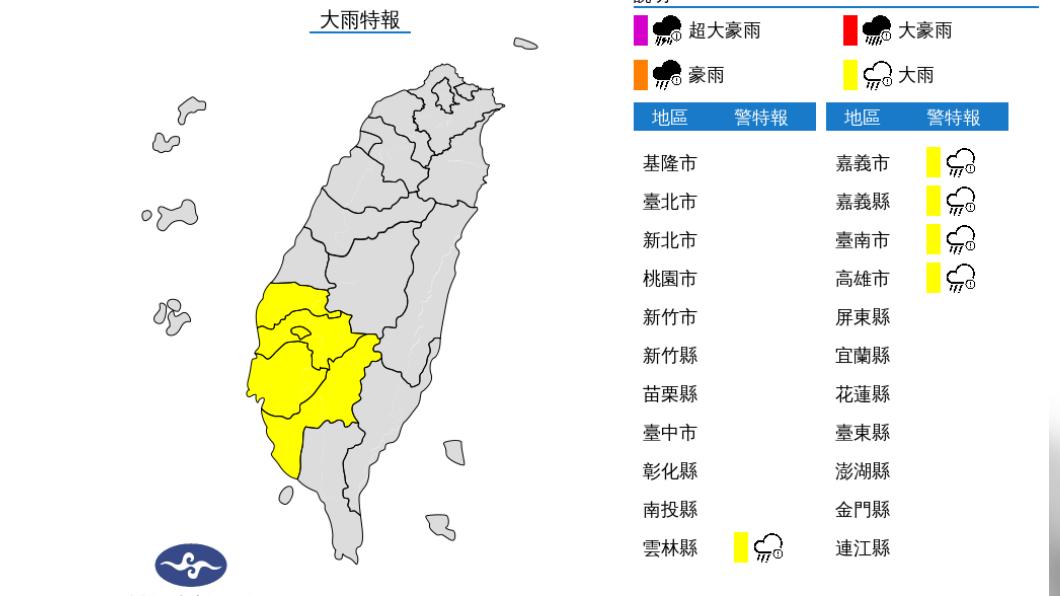 快訊/對流雲系旺盛南部小心了 4縣市大雨特報