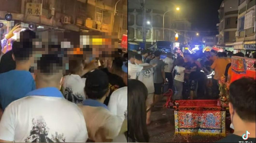 鬧事人員不管警方勸阻。(圖/翻攝自爆料公社)