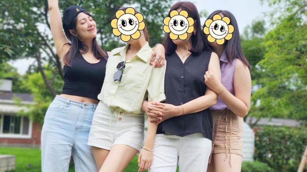 阿喜意外把2位妹妹的修長美腿也曝光出來，引發網友們熱議。（圖／翻攝自阿喜IG）
