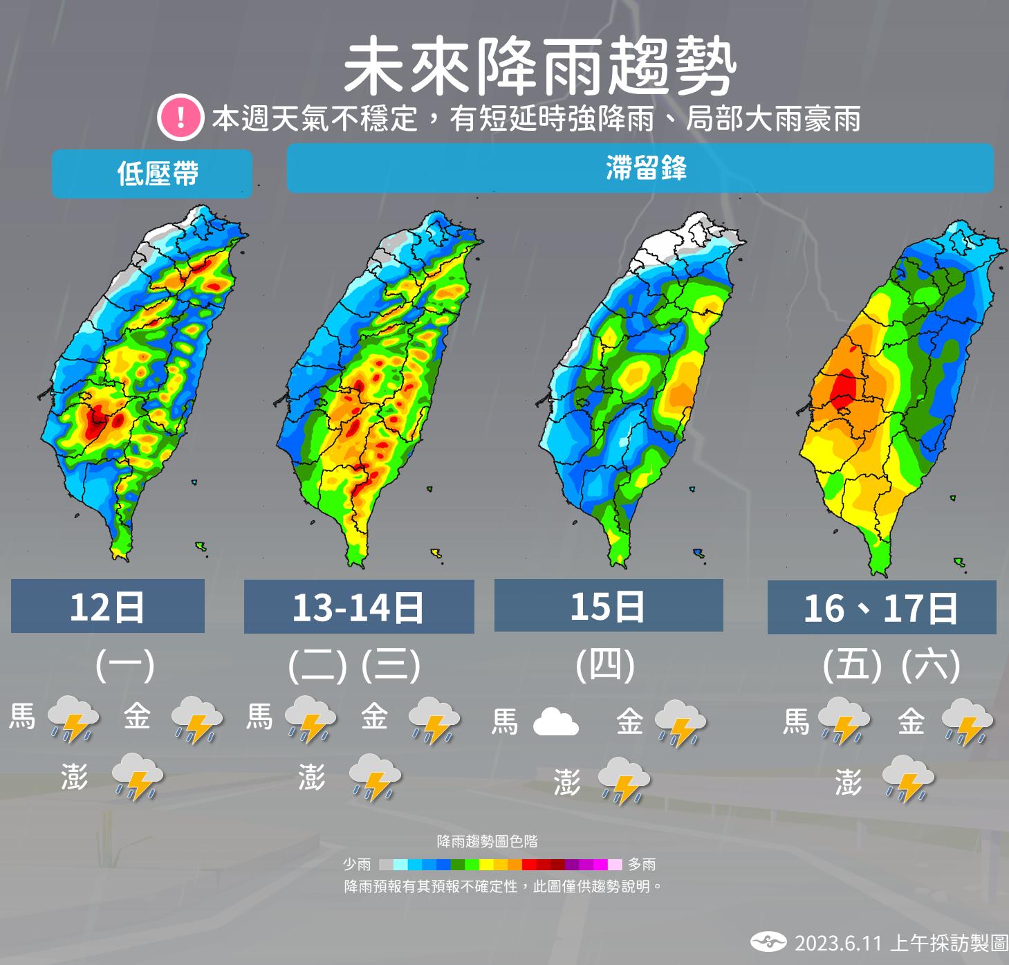 未來降雨趨勢。（圖／氣象局）
