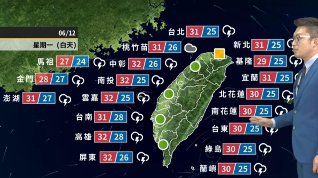 明日全台天氣。（圖／翻攝自天氣風險 WeatherRisk臉書）