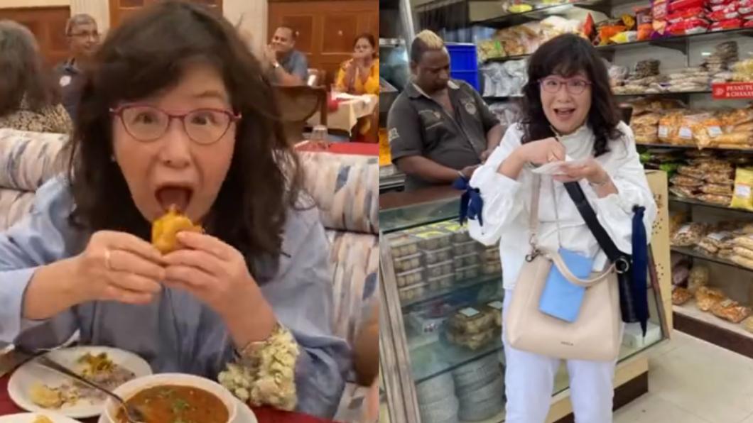 鈴木浩的夫人把辛辣的印度料理吃得津津有味,十分有「吃播主」的逗趣效果。(圖/翻攝自鈴木浩推特)
