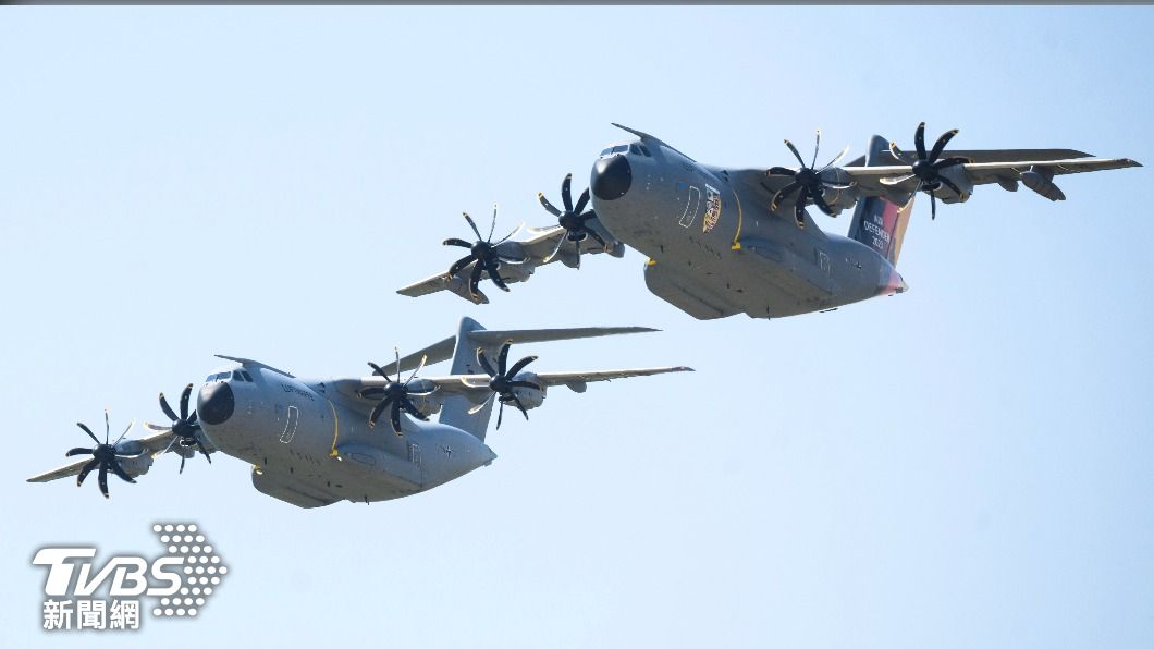 德國派出空中巴士A400M運輸機參與演習。(圖/達志影像美聯社)