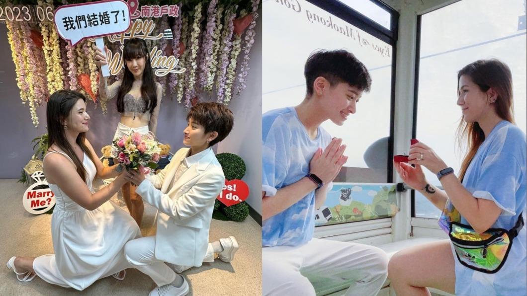 《黑澀會》女星結婚了!甜蜜擁吻德國女友 辣媽火辣證婚