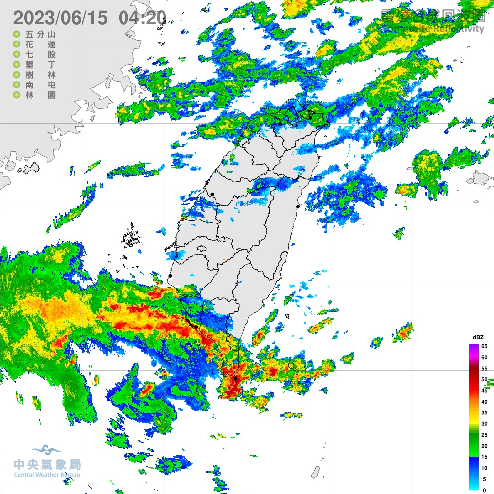 鋒面由南往北影響全台。（圖／中央氣象局）