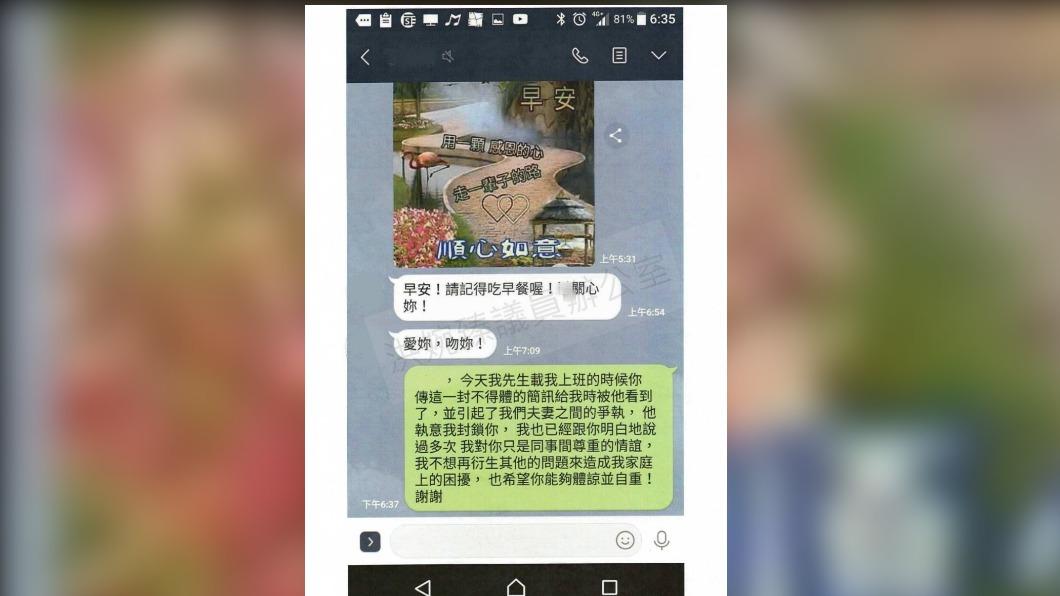 北市政府公園處1名男性駐衛警長期性騷擾女職員,甚至傳「愛妳、吻妳」訊息騷擾,受害者至少8人,且時間長達5年。(圖/洪婉臻辦公室提供)