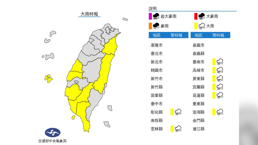 今中南部防瞬間大雨注意雷擊 明北部午後雷陣雨