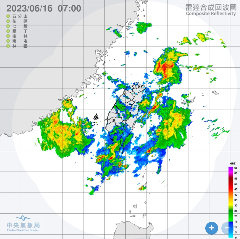 午後中北部熱對流旺盛，有局部大雷雨發生機率。（圖／中央氣象局）