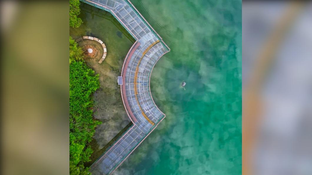 日月潭空拍畫面驚見「大魚吞九蛙」! 管理處揭魚眼秘密