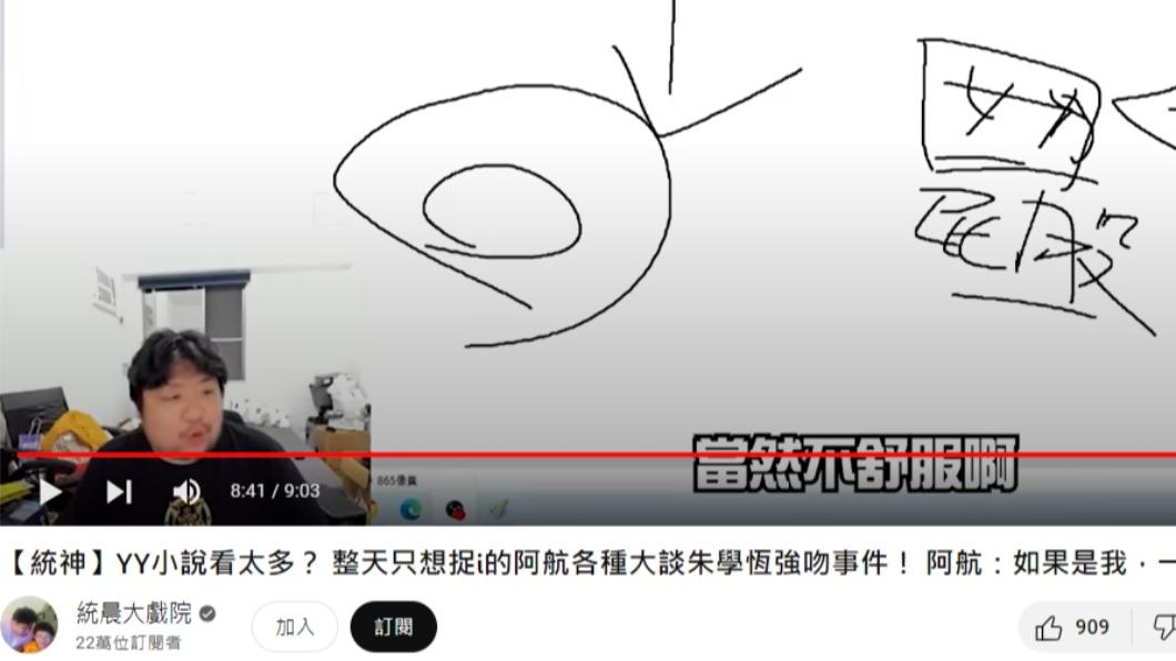 統神近日在直播中直言:「當然不舒服啊」。(圖/翻攝自統晨大戲院YouTube頻道)