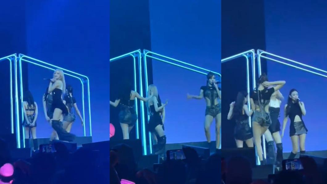 Jennie雪梨開唱站台上背對觀眾發呆。(圖/翻攝自微博)