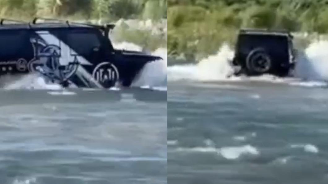 吉普車硬過溪!水流太湍急「慘被沖走」 荷包也GG了