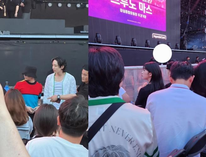 GD、李洙赫(左圖)被目擊坐在演唱會第1排位子,IVE安俞真(右圖)也現身活動。(圖/翻攝自韓網)