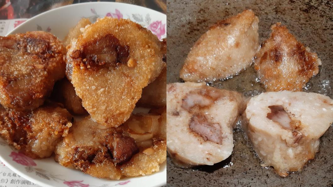 原PO剩下的粽子切開拿去煎,沒想到竟被家人秒殺。(圖/翻攝自爆怨公社)