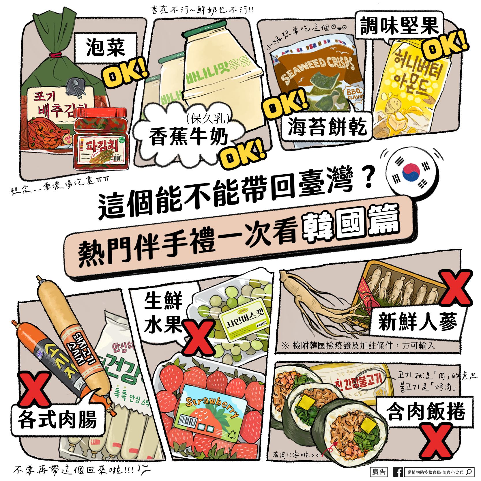 熱門伴手禮一次看韓國篇。（圖／農委會防檢局提供）