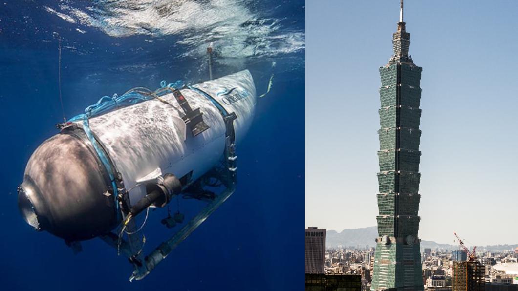 探訪鐵達尼號遺跡時失蹤的潛水器「泰坦號」載有5名乘客,目前可能位於水下3800公尺、相當於7.5台北101深度的海底。(圖/翻攝自OceanGate Expeditions)