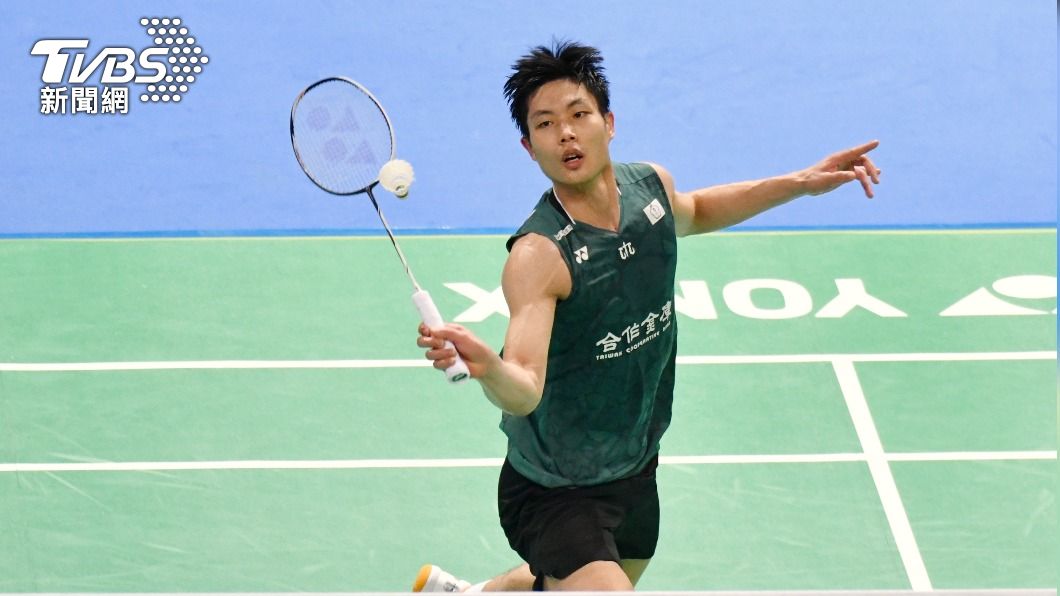 羽球台灣一哥周天成，昨天險勝印度好手曼朱納特。（圖／胡瑞麒攝）