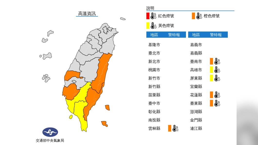 今高溫炎熱防中暑 西半部午後雷陣雨防積淹水