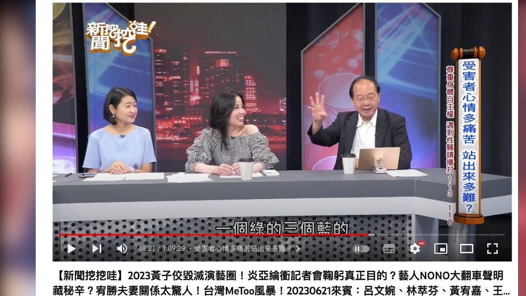 王瑞德直接透露：「1個綠的3個藍的名嘴」。（圖／翻攝自新聞挖挖哇！YouTube）