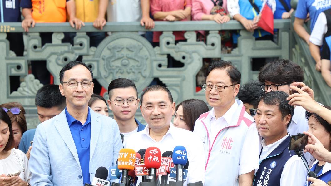 國民黨主席朱立倫今早與總統參選人侯友宜同台。（圖／國民黨提供）