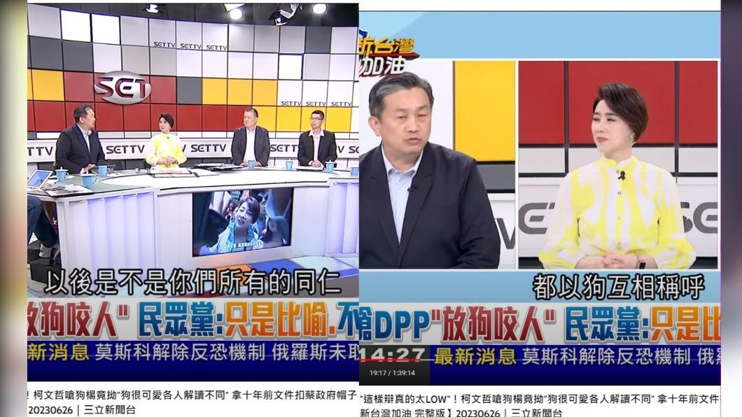 王定宇反駁「如果覺得狗是可愛的,以後你們同仁都以狗互相稱呼?」(圖/翻攝自三立LIVE新聞YouTube)