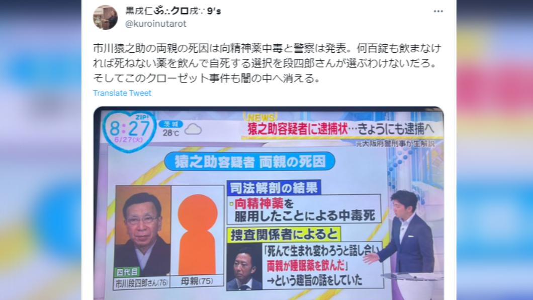 司法解剖後,他的父母是服用向精神藥物後中毒死亡。(圖/翻攝自推特)