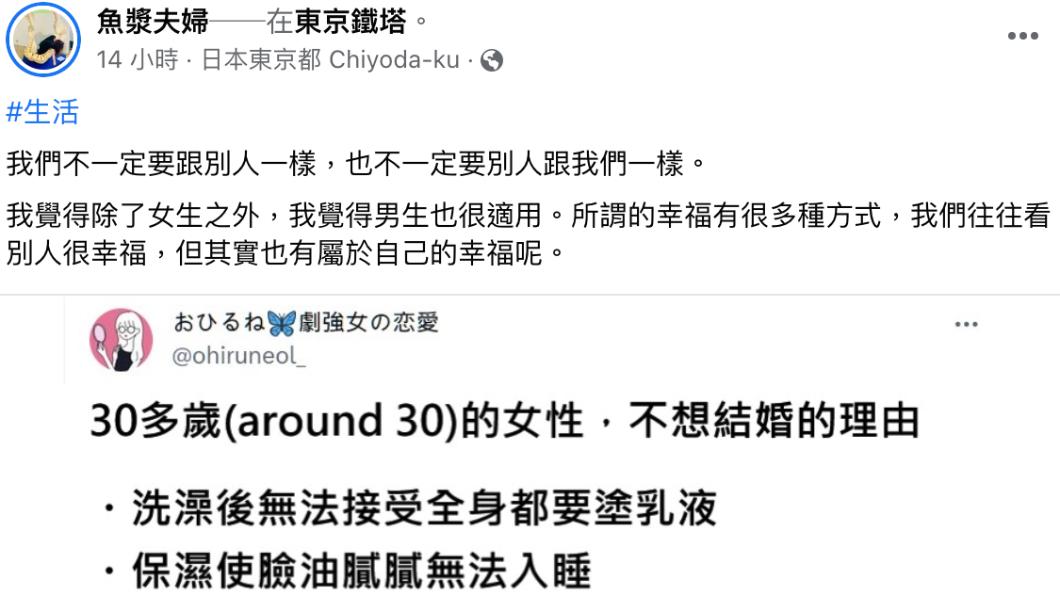 魚漿夫婦發文。(圖/翻攝自魚漿夫婦臉書)