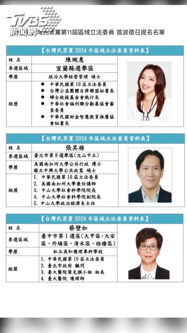 民進黨首波區域立委提名(圖/民眾黨提供)
