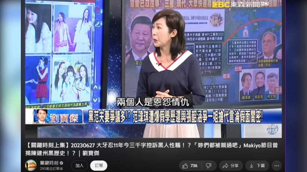 粘嫦鈺27日揭「范張心結」內幕。(圖/翻攝自關鍵時刻YouTube)
