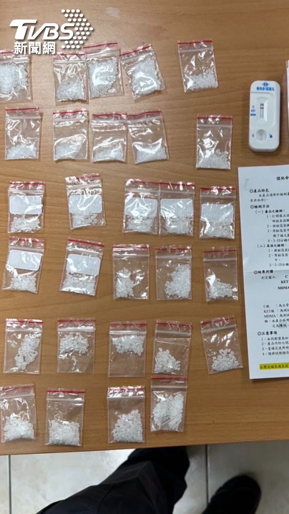 警方查扣毒品Ｋ他命。（圖／TVBS）