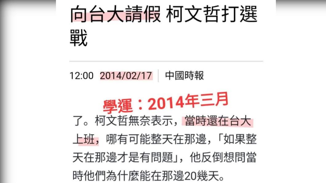 史書華挖柯文哲「請假打選戰」時間點。(圖/翻攝自盾牌牙醫史書華臉書)
