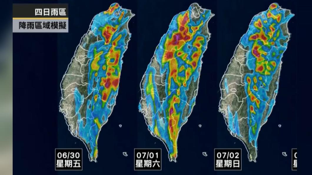 迎風面恆春半島、各地區嚴防午後雷陣雨。(圖/翻攝自臉書 天氣風險 WeatherRisk)
