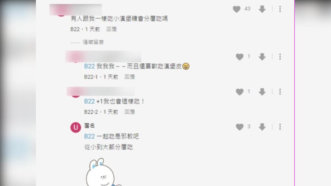 許多網友甚至討論起吃小漢堡的方式，一層一層吃受到多數人認同。（圖／ 翻攝自Dcard）