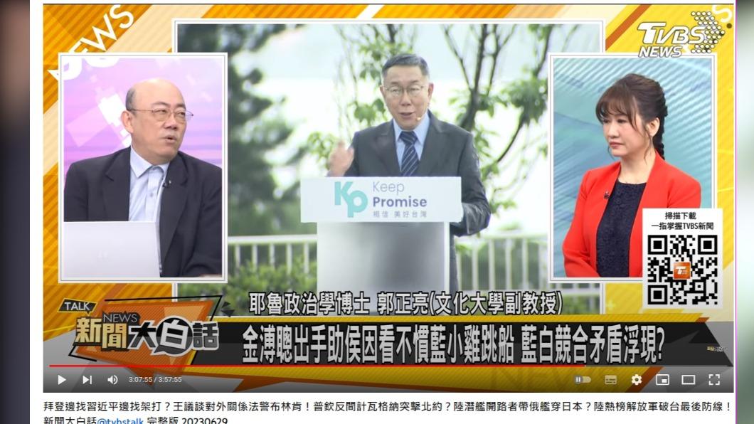 郭正亮認為，柯文哲40％不可能全拿。（圖／翻攝自新聞大白話YouTube）