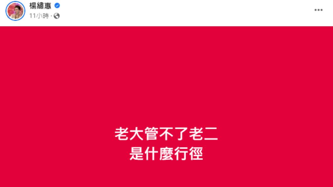 楊繡惠突發頗有深意的一句話,引起網友聯想。(圖/翻攝自楊繡惠臉書)