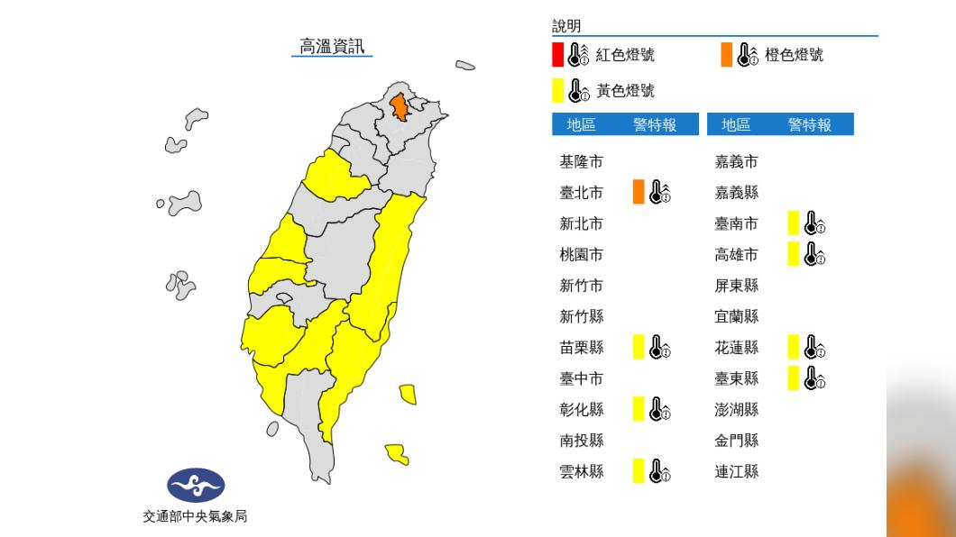 今仍慎防午後大雷雨 大台北地區有36度以上高溫