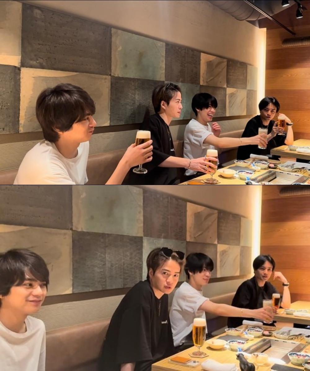 18日完成北海道演唱會後Sexy Zone一起慶功宴。(圖/翻攝自Sexy Zone IG)