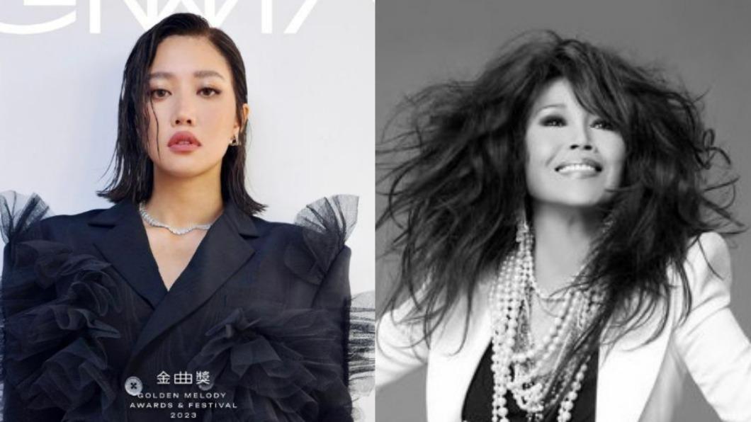 A-Lin(左)將對歐陽菲菲致敬。(圖/台視提供、翻攝自邱大力微博)