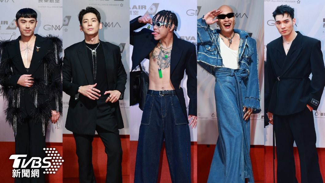 左起Hush、林柏宏、潮州土狗、黃宣、黃偉晉。(圖/黃城碩攝)