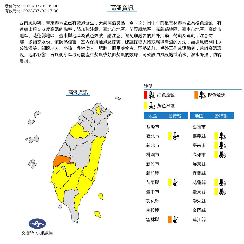 高溫資訊。（圖／高公局）
